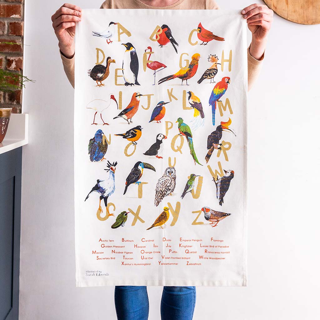 Avian Alphabet Tea Towel