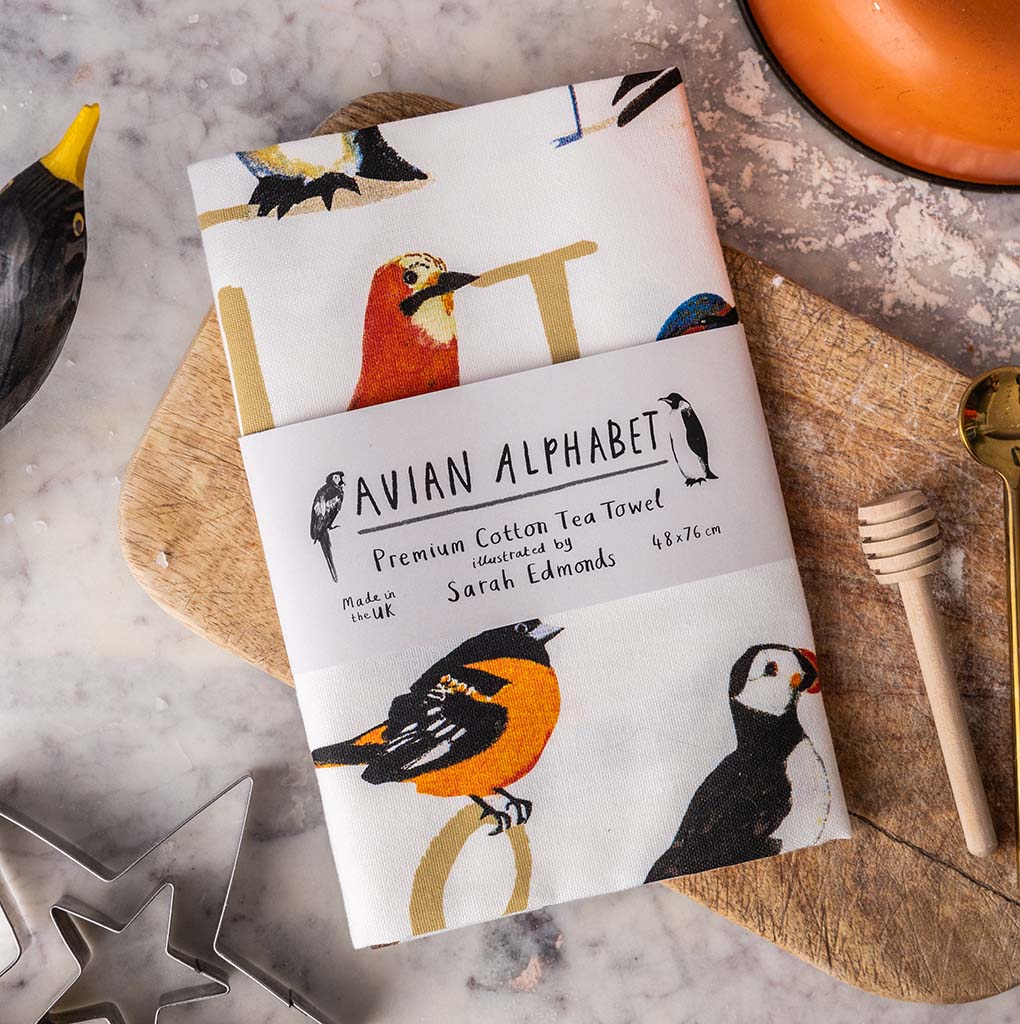 Avian Alphabet Tea Towel