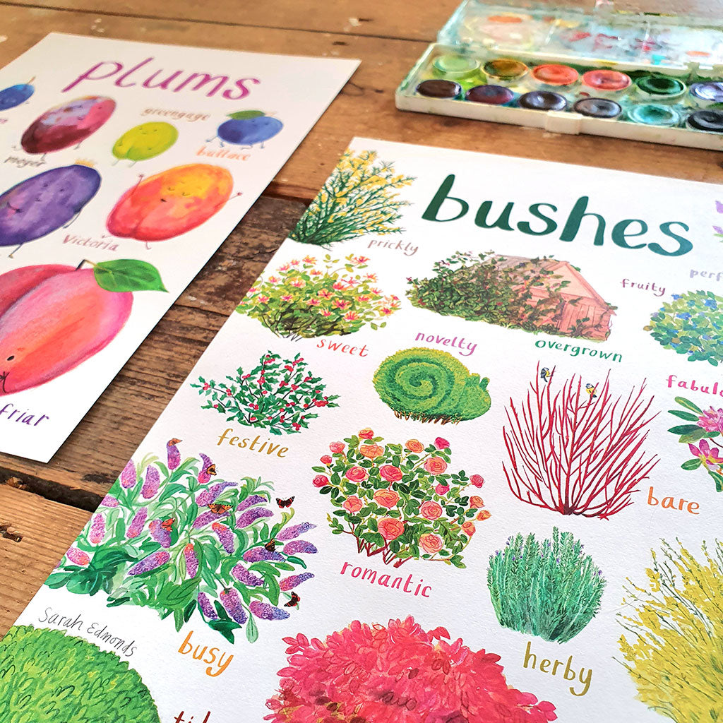 Bushes Art Print - A4