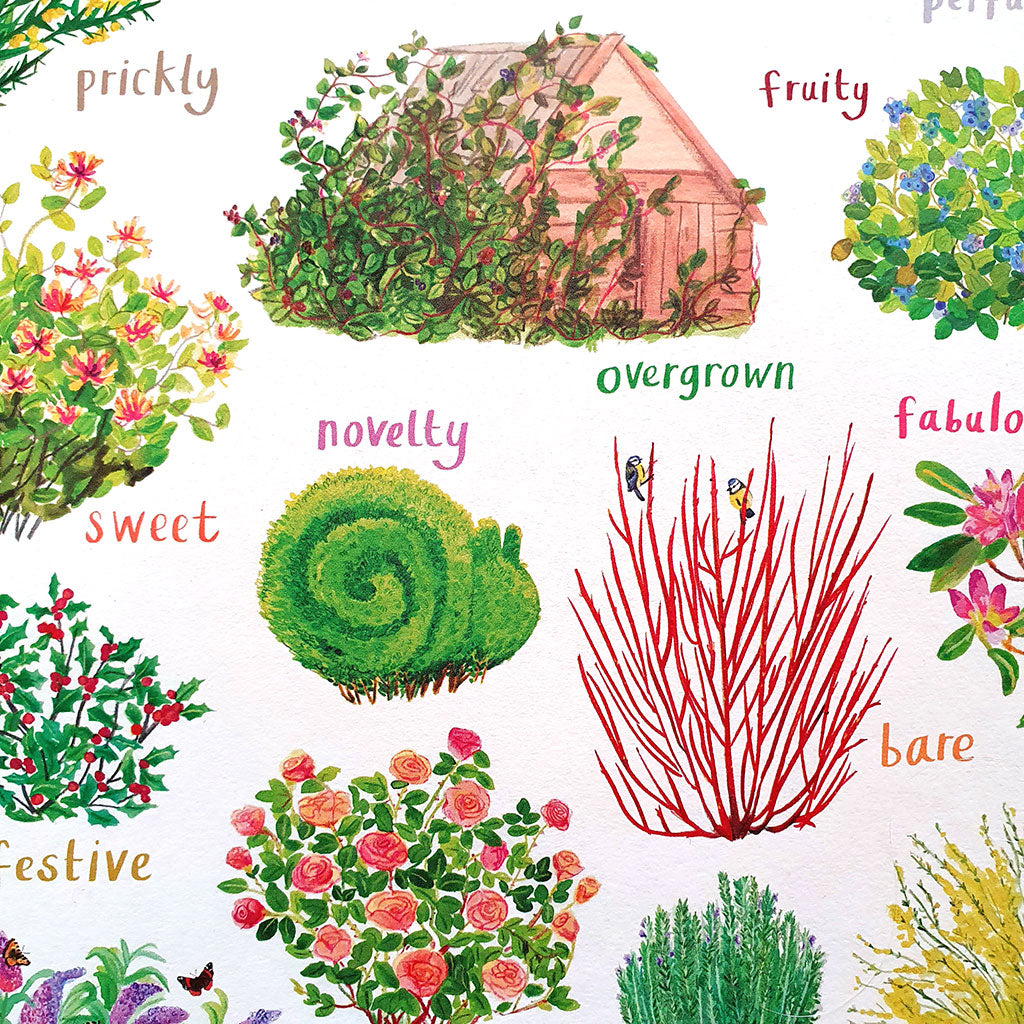 Bushes Art Print - A4