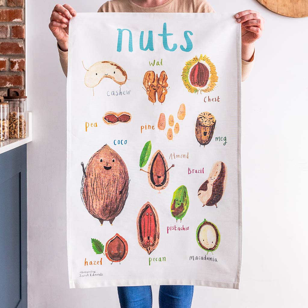 Nuts Cotton Tea Towel