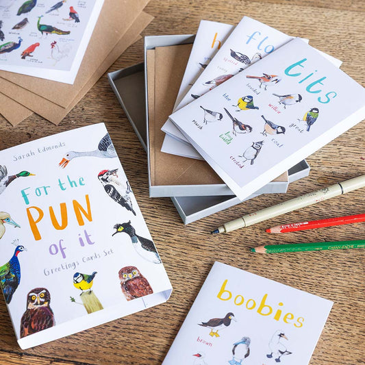 Boxed Set of 8 Bird Pun Cards