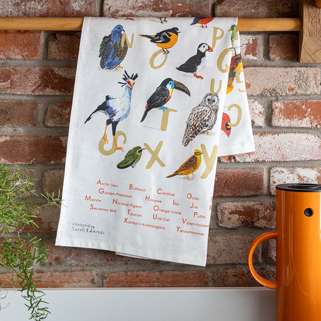 Avian Alphabet Tea Towel
