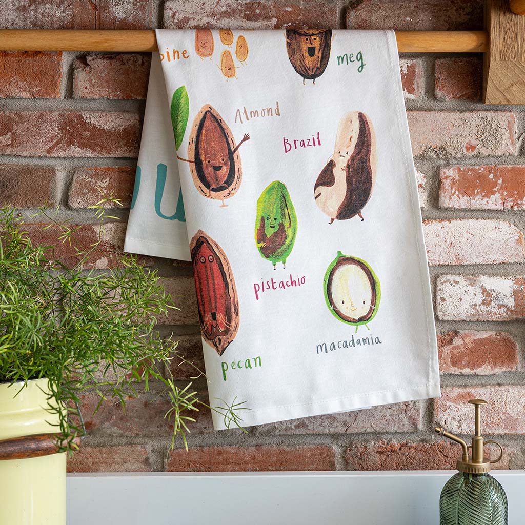 Nuts Cotton Tea Towel