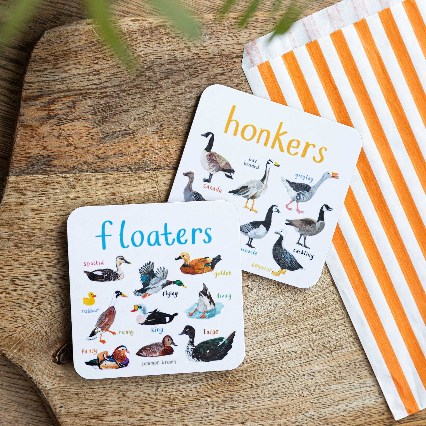 Pair of Floaters and Honkers Coasters