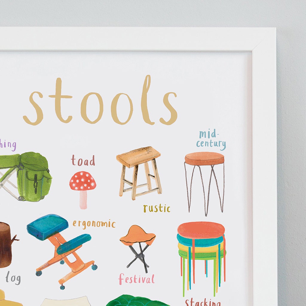 Stools Art Print - A4