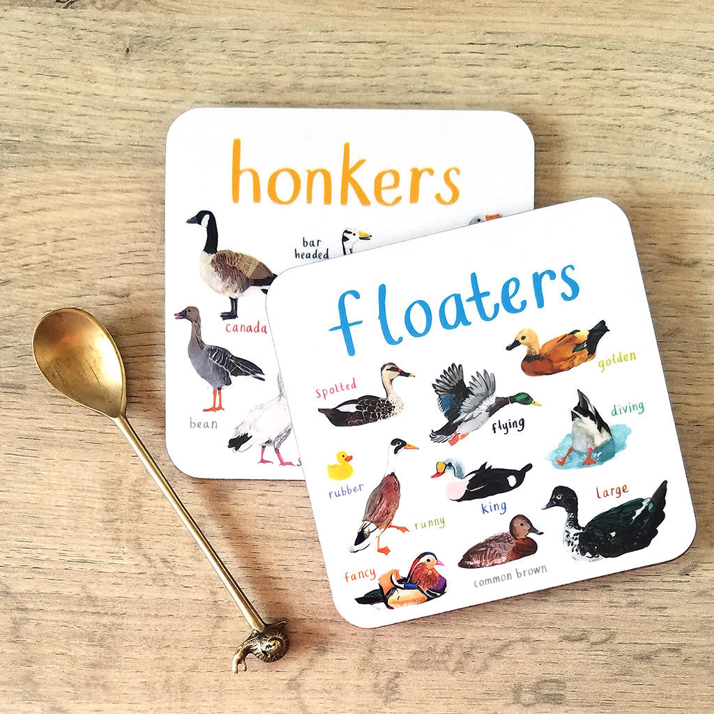 Pair of Floaters and Honkers Coasters