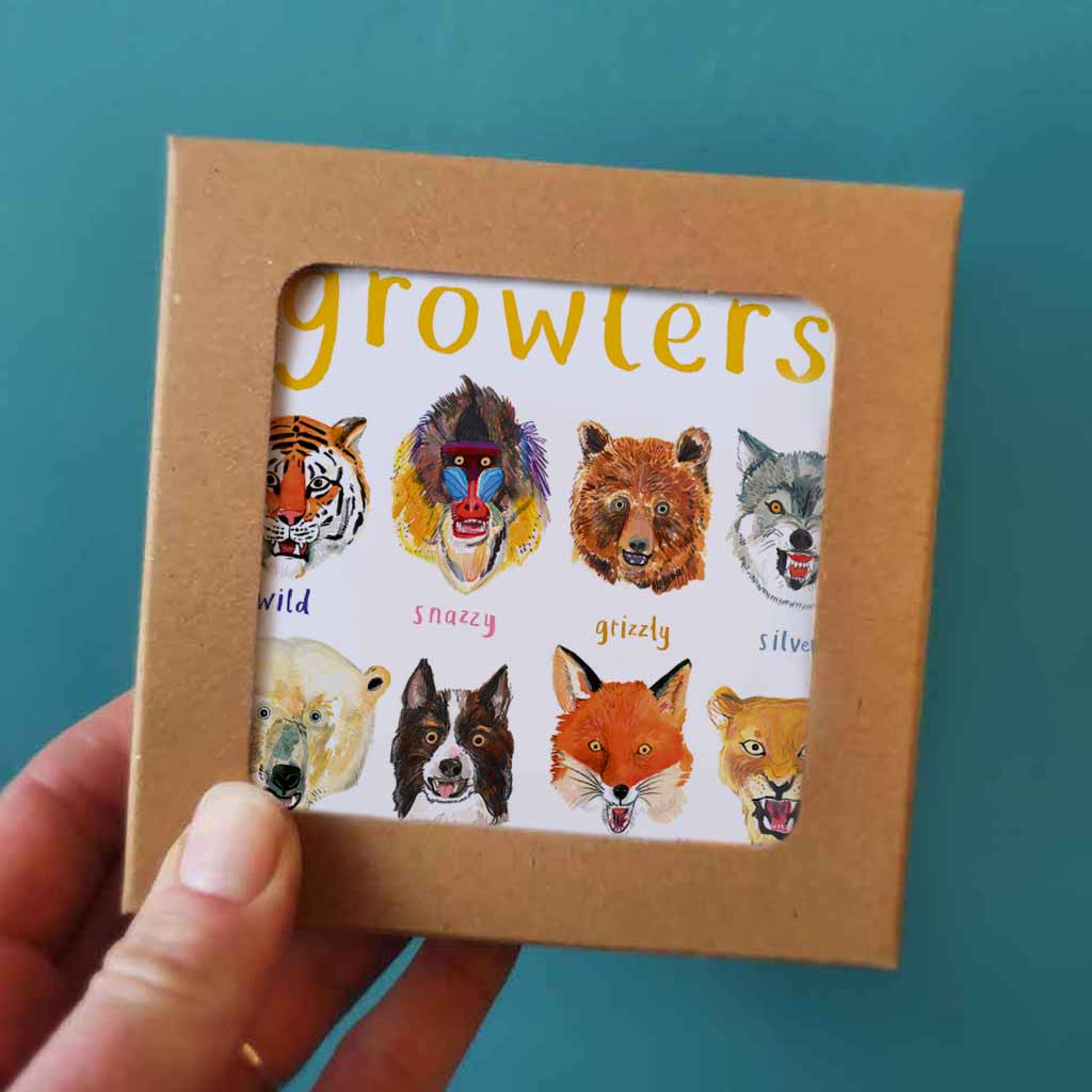 Set of 6 Wild Pun Coasters