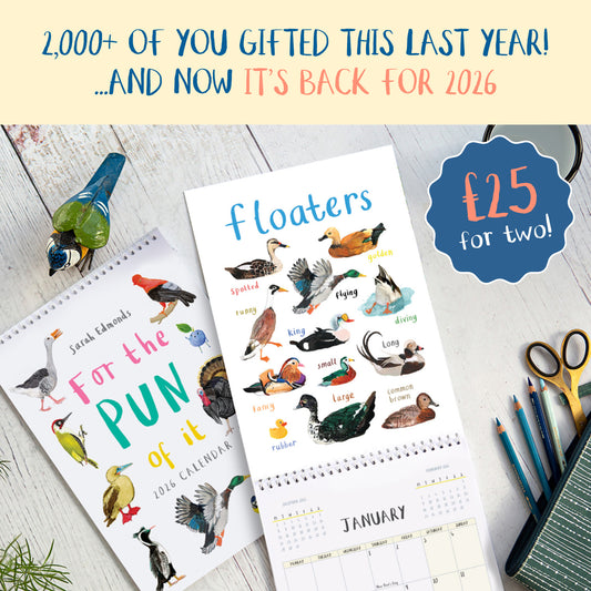 2026 'For The Pun Of It' Cheeky Wall Calendar