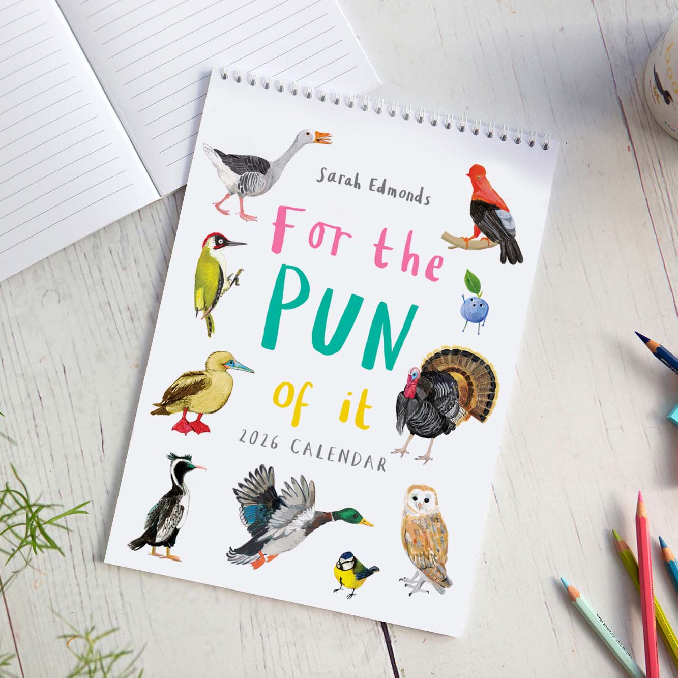 2026 'For The Pun Of It' Cheeky Wall Calendar – Sarah Edmonds Illustration 2026 'For The Pun Of It' Cheeky Wall Calendar – Sarah Edmonds Illustration