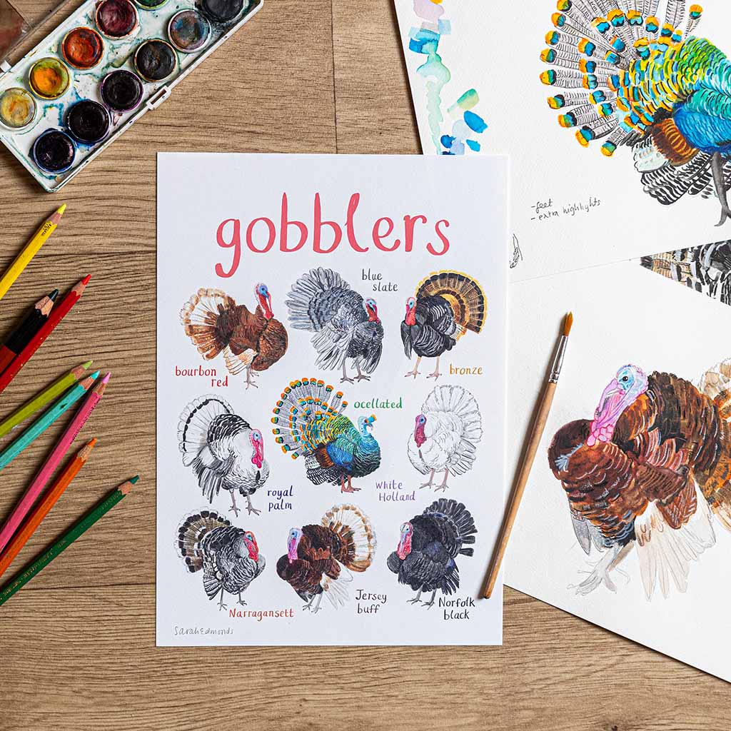 Gobblers Art Print - A4