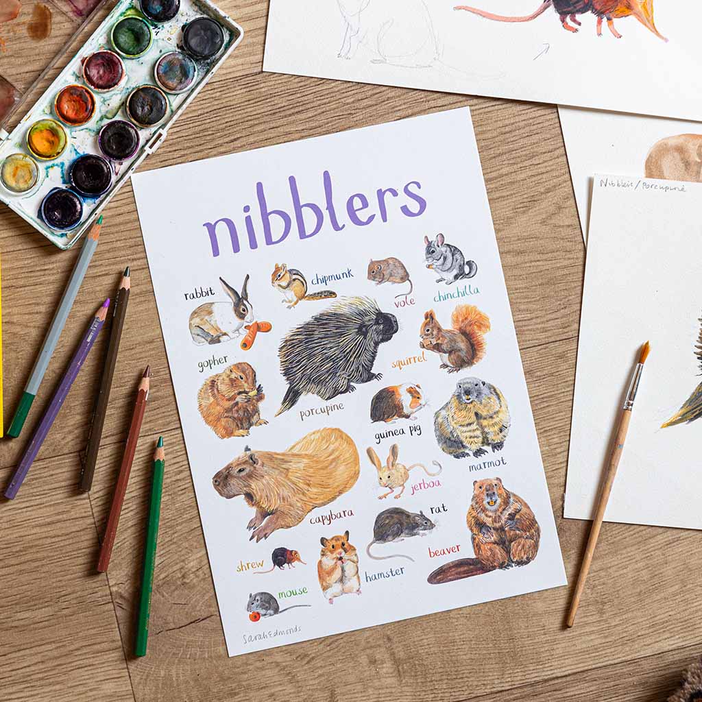 Nibblers Art Print - A4