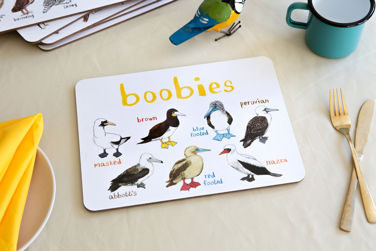 Boobies Playful Place Mat