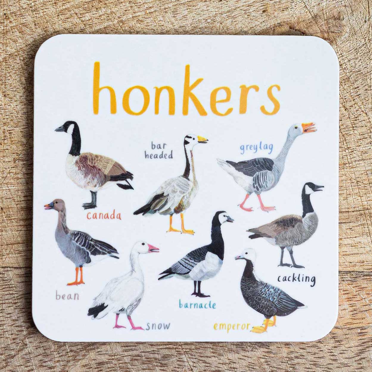 Honkers Bird Coaster Sarah Edmonds Illustration honkers-bird-coaster-sarah-edmonds-illustration