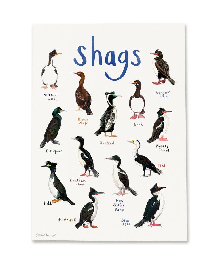 Shags Art Print - A4