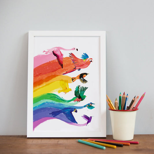 Bird Rainbow Art Print - A4
