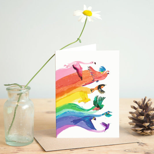 Rainbow Birds Card