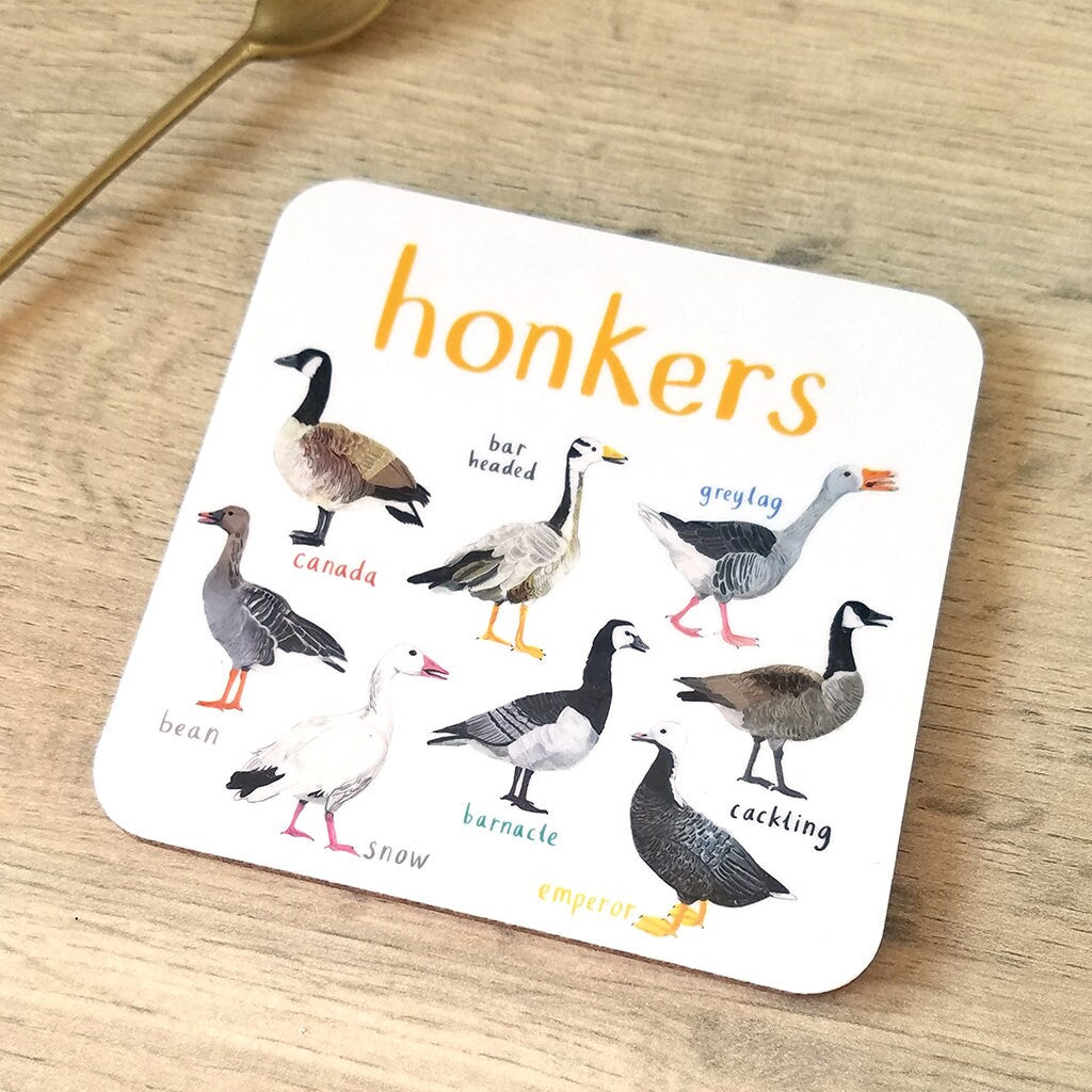Honkers Bird Coaster Sarah Edmonds Illustration honkers-bird-coaster-sarah-edmonds-illustration