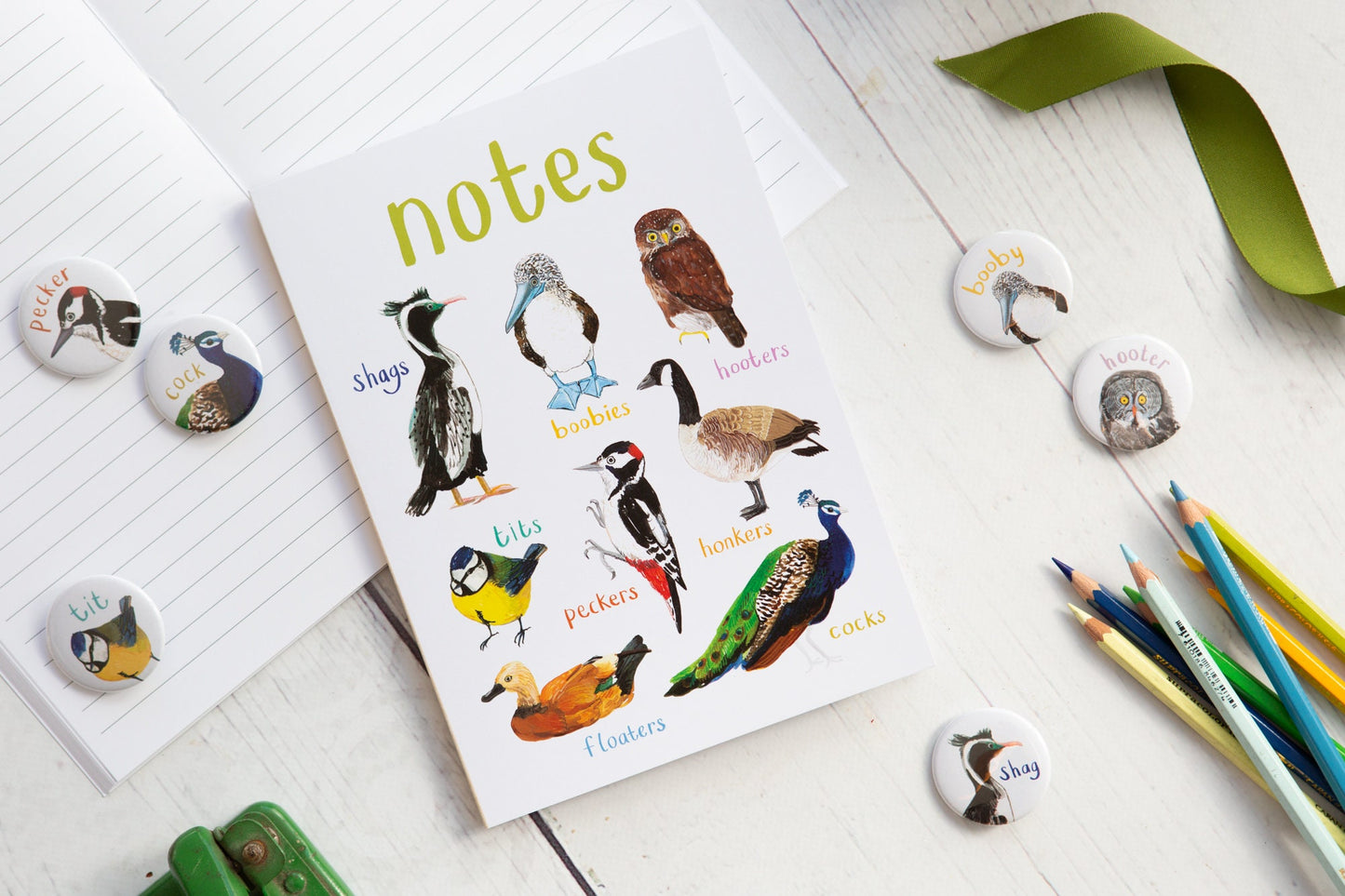 Cheeky Birds Recycled Notebook - A5